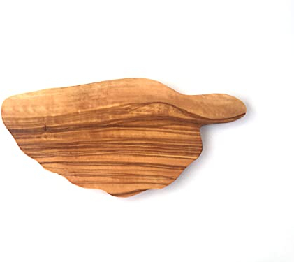 Generisch Tabla de desayuno con asa, 22 cm, extraplana y ligera, tabla de cortar, tabla de trinchar, tabla de pan hecha a mano de madera de olivo.