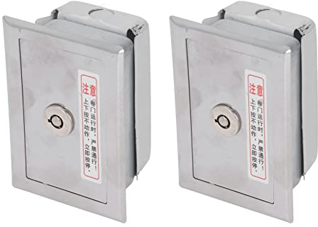 Key Lock Roller Shutter, 2Pcs Key Switch Box Stainless Steel Universal with Keys Accessory Set Kit for Door Locks and Accessories