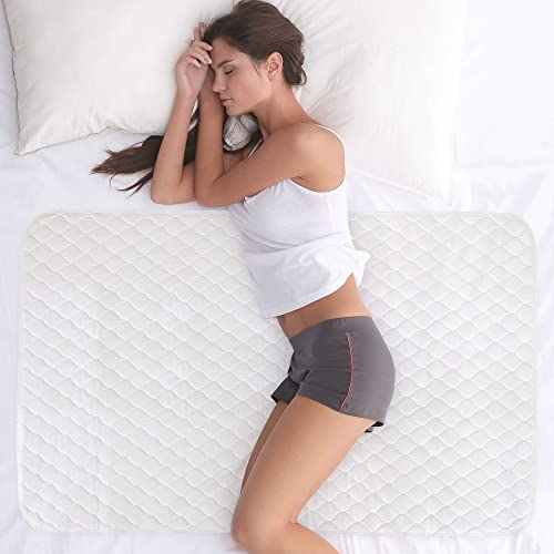 WOVENX Bio-Inkontinenzunterlage für Erwachsene, Kinder und Kleinkinder, 5-lagig, wasserdichter Schutz für Bettnässe über Nacht, wiederverwendbar, waschbar, 86.4x132.1 cm, Weiß