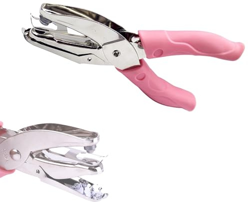 Perforatrice singola per carta rotonda, Pinze a foro singolo, perforatore circolare portatile rosa, perforatore manuale