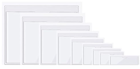 80 Stück Transparent Beschriftungsfenster Selbstklebend Visitenkarten Taschen Etiketten Kartenhalter Wasserfest Visitenkartentaschen in 18 Größen, für Büro Organisieren und Sort(Size:(A4) 31.5*22.5CM)