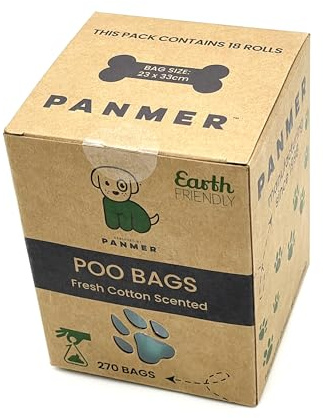 Dog Poo Bags Super Strong, Leak Proof, Fresh Cotton Scented Rolls (270 Bags)