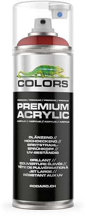 COLORS Premium Acrylic Sprühfarbe 400ml – Hochdeckender Sprühlack für Innen & Außen, Spraydose für DIY-Projekte - RAL 3000 - Feuerrot Glanz