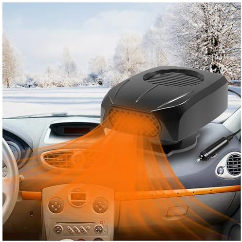 EONDEVO Schnelles Heizen Auto Heizlüfter, 3-in-1 Windschutzscheiben Defroster Demister 12V mit Universelle Kugelverstellung und Zwei Modi zum Winterliche Erwärmung Sicheres Fahren