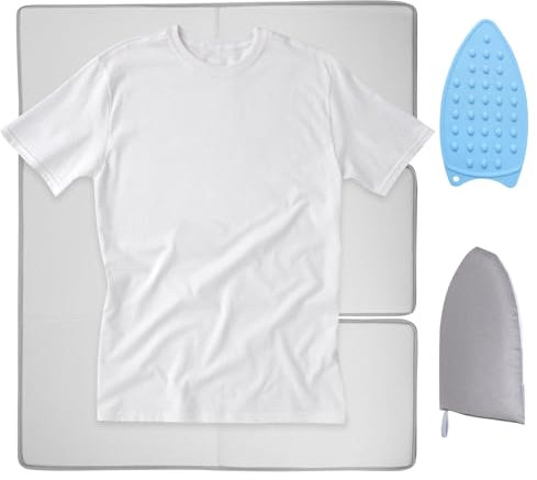 Gatphy Lot de 3 tapis de repassage pour table 70 x 65 cm, serviette à repasser pliable avec tapis de repassage, tapis de repassage, couverture de repassage portable pour tableau de bord