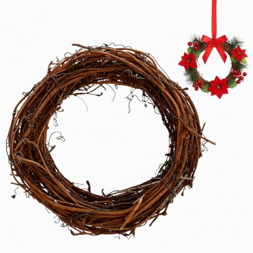 SOIMISS Natural 15cm Natural Grapevine Wreaths, Vine Branch Wreath, Grapevine Garland, Hand-Woven Twig Garland for DIY Christmas Craft, Door Wall, Wedding, Party Decor