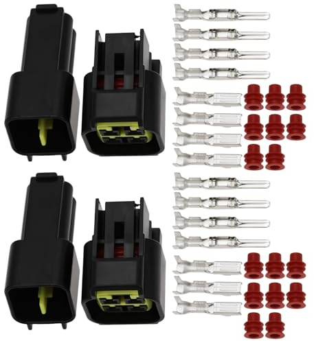 eMagTech 5 set di connettori automatici impermeabili a 4 pin compatibili con FURUKAWA FW-C-4F-B FW-C-4M-B