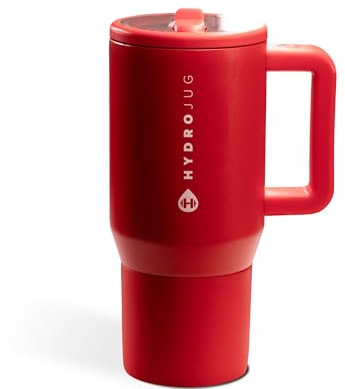 HydroJug Kids - 20 oz Insulated Kids Water Bottle with Flip Straw & Handle | Leak-Proof & Durable | Perfect for School, Sports, Lunch, Travel & Camp, Alumni Red