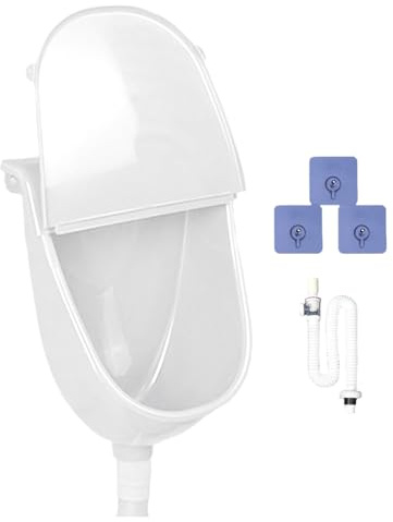 Väggmonterad urinal med lock, dränering badrumsurinal, halkfri med vattenkast och flexibel för sovsal camping fordon