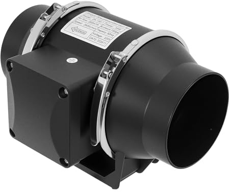 Babeenoo Ventilatore per condotto di scarico, 35 W, 220 V, per bagno, cantina, garage, velocità 2600 rpm, nero
