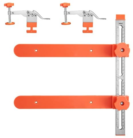 Kit de gabarit d'installation de glissière de tiroir – Outil d'alignement de précision avec échelle de mesure et localisateur de poinçon – Pinces universelles pour glissières de tiroir d'armoire