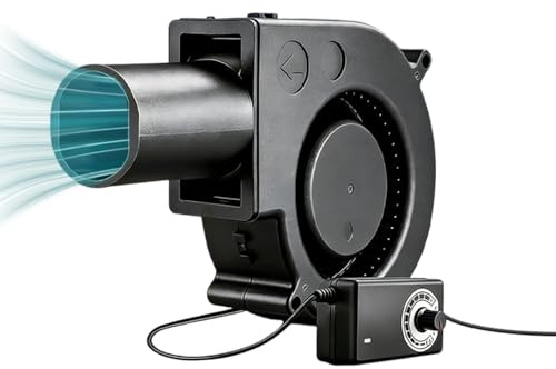 Generico Soffiatore BBQ,Ventilatore Gonfiabile 12V Con Controllo Velocità Variabile,Soffiatore per Stufa a Legna - Per Stufa A Legna Caminetto Barbecue Fucina Campeggio Cucina All Aperto