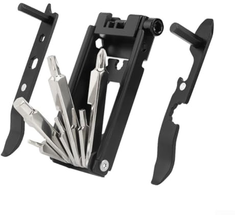 Gdfnmogo Kit d'outils de réparation portable pour vélo - 23 fonctions - Outil multifonction pour l'entretien du vélo - Compact - En acier au chrome vanadium
