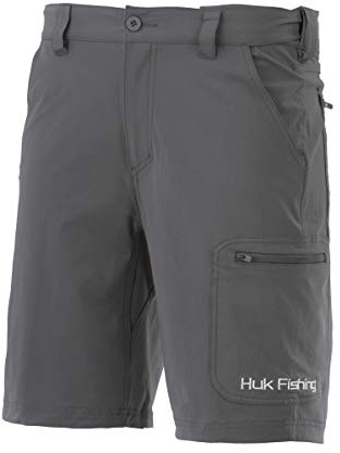 Huk Men's Standard Next Level Quick-Drying Performance Fishing Shorts, Charcoal-10.5, XX-Large