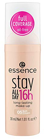 essence stay ALL DAY 16h long-lasting make-up, Make-up, Nr. 05, Nude, langanhaltend, für trockene Haut, für unreine Haut, vegan, ölfrei, ohne Alkohol, ohne Konservierungsstoffe, 1er Pack (30ml)
