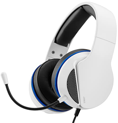 NITHO Janus Gaming Headset für PC/PS4/PS5/Xbox One/Xbox Series XS/Mobile/Tablet, mit Bügelmikrofon, 40-mm-Treiber, 3.5-mm-Audioanschluss, Over-Ear Kopfhörer mit Kabel - Weiß