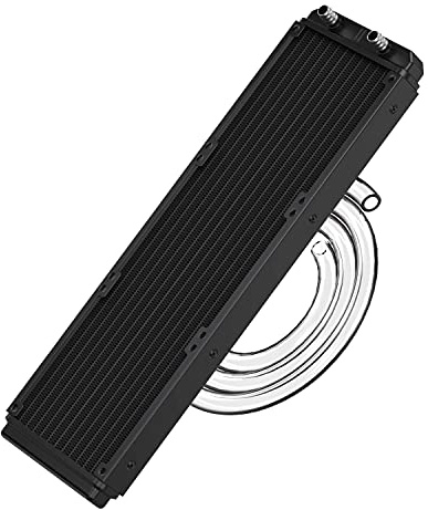 CLDIY Raffreddatore ad acqua, 12 tubi, in alluminio, con tubo per PC CPU, sistema di raffreddamento ad acqua DC12 V, 360 mm