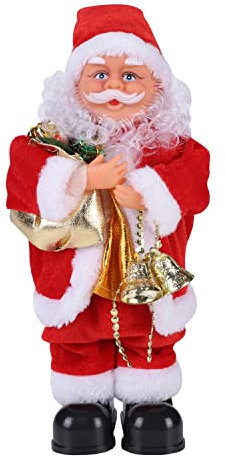 Electric Santa Claus Figure Singing and Dancing Santa Claus Doll Musical Moving Father Christmas Plush Doll Table Desk Fireplace Home Indoor Ornaments
