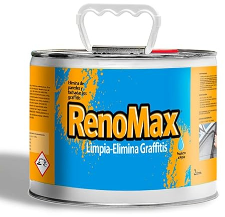 Renomax - Limpiador Graffiti | Eliminador de Graffitis, Pinturas y Suciedad | Fácil de Aplicar, Efecto Rápido, Eficaz | Potente y Seguro para Fachadas y Suelos | 5L