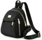Damen Rucksack Klein, Handtasche Schultertasche Diebstahlsicherer Taschen Schwarz, Mädchen City Rucksackhandtaschen Elegant Frauen Canvas Sicherheitsrucksack, Damenrucksack mit Vielen Fächern