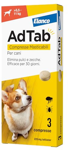 AdTab Compresse Masticabili per cani da 5,5 - 11 Kg - 3 compresse