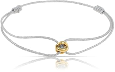 Made by Nami Minimalistisches Armband Herren & Damen • Handgemacht & Geflochten • 100% Wasserfest & Verstellbar • Partner Geschenke (Grau Gold)