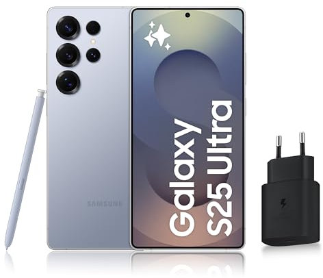 Samsung Galaxy S25 Ultra, Smartphone Android 5G avec Galaxy AI, 256 Go, Chargeur secteur rapide 25W inclus, Smartphone déverrouillé, Bleu Titane, Version FR