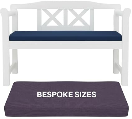 Kosiproducts Custom Bench Cushions, Bespoke Crash Mats, Cut To Size Outdoor and Inddor Seating Pads, Navy Blue, 10cm Thick