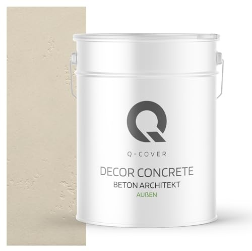 Q-COVER Beton Architekt 15 kg Beige chiaro | intonaco decorativo effetto cemento per esterni | pronto all’uso | resa ca. 10 m² | ampia scelta colori