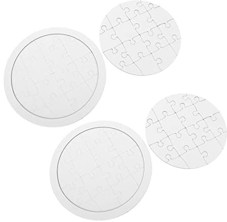 KICHOUSE 4-teiliges Leeres Puzzle Zum Ausmalen Für Kinder Papp-Puzzles Glatte Kanten Für Die Entwicklung Der Feinmotorik des Gehirns