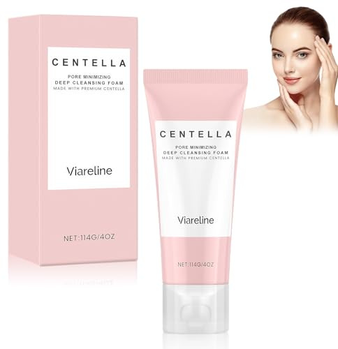 Centella Asiática Limpiador Facial Cleanser Facial 114g Leche Limpiadora Limpiador de Poros Para Limpieza Profunda & Hidratación Crema de Lavado Calmante Limpieza Facial Para Todos los Tipos de Piel