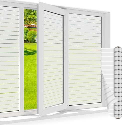 Shinfly Bandes de Film fenetre 60 x 200 cm - Film fenetre Anti Regard, Film occultant fenêtre, Film Opaque fenetre, Brise Vue fenetre, Anti-UV, écran de confidentialité et Protection