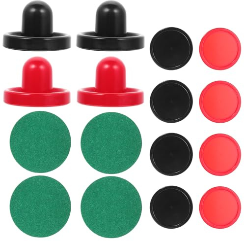 Healeved Set Accessori Air Hockey 76mm 4 Spingitori 8 Dischi da Air Hockey e 4 Panni Ricambi per Sale Giochi Fiere e Uso Domestico Colore Casuale Colore Casuale