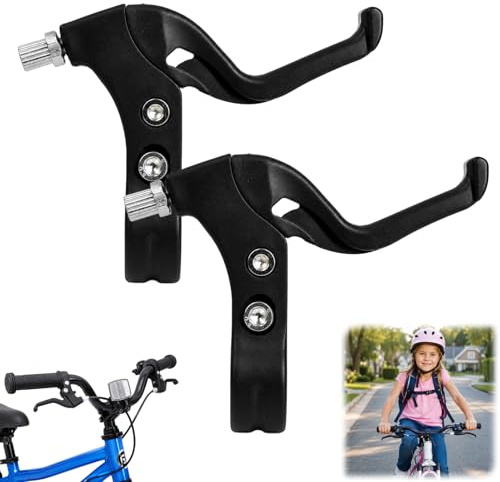 1 Paire de Leviers de Frein Vélo Enfant, Levier de Frein Vélo & Manette de Frein de Vélo, Poignées de Frein Robustes pour Guidon de 2-2,3 cm de Diamètre, Installation Facile, Noir