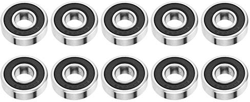 Kugellager,Nutenlager,10 Stück 6000-2RS Gummimetalllager 10mm * 26mm * 8mm,Doppelt Abgedichtete Gummi Rillenkugellager für Drehbänke, Motoren,Fräsmaschinen, verschiedene mechanische Geräte