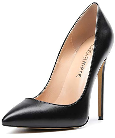 Castamere Escarpins Femme Bout Pointu Haute Talon Aiguille 12CM Noir PU Escarpin EU 43