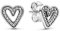 PANDORA Ohrstecker funkelnde Herzen Silber 298685C01