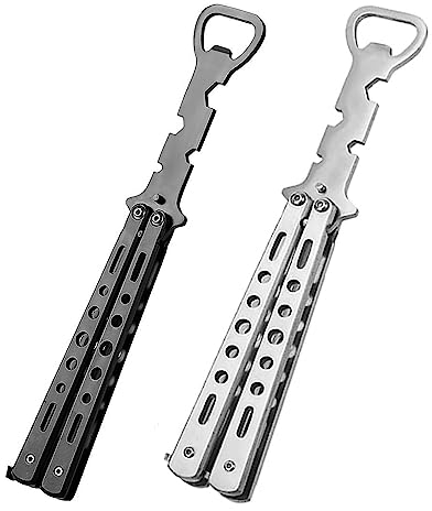 Roysmart Decapsuleur Biere Papillon, 2 Pièces Ouvre-bouteille Papillon, Ouvre-bouteille de Style Couteau Papillon, Conçu pour les Bars, les Fêtes et les Amateurs de Bière