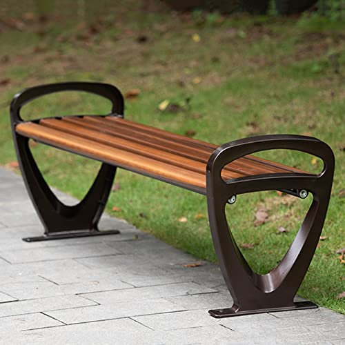 Trädgårdsbänk Utomhusterrass Sitt Parkvilobänk, utomhus väderbeständig aluminiumlegeringsbänk Lamellsäte, uteplats Loveseat Gräsmatta Front Veranda Bänk Path Yard Dekor Däcksmöbler, Kommersi