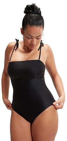 Speedo Shaping Bandeau 1 Piece Costume da Bagno per Donna, Nero, 40