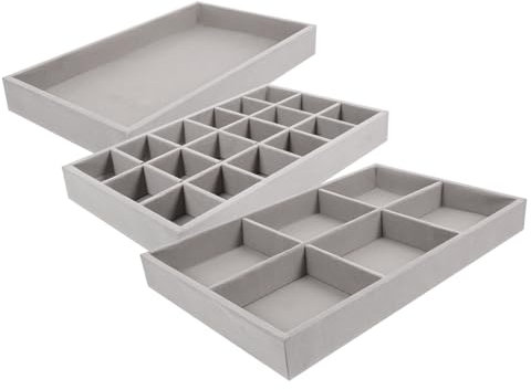 JOINPAYA 3pièces Plateaux De Rangement Pour Bijoux Organisateur De Bijoux Pour Bagues Boucles d Oreilles Et Bracelets Présentoir Élégant Pour Maison Et Boutique