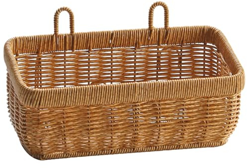 CARISSETT Wall Hanging Woven Basket Garlic And Gingers Storage Solution Storage Basket For Kitchen Vegetables And Spices