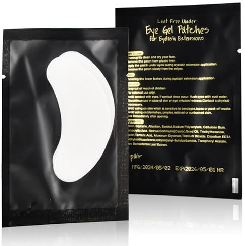 Shengxi Almohadillas para Extensiones de Pestañas, 50 Pares Parches Profesionales de Pestañas, Pestañas Almohadillas Gel Debajo Ojos Herramienta para Extensiones de Pestañas