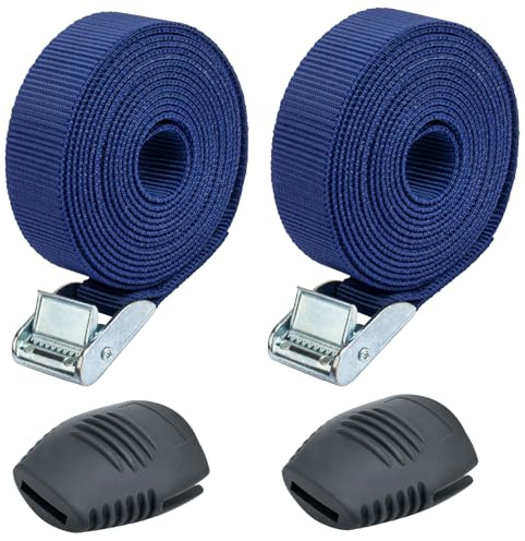 Tie Down Straps for Thule Roof Mount Racks, Roof Rack Locking Straps Compatible with Thule Bars, Yakima Bars, Factory Bars Surfboard, Paddleboard or Kayak - 9 FT (1 Pair)