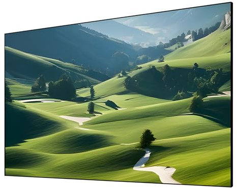 XOBRJQZ Fixed Frame Edge Free Projector Screen, 8K / 4K Ultra HD Home Theater Movie Screen, Projection Screen for Indoor Movie Video Home Theater Cinema Office(84 inch)