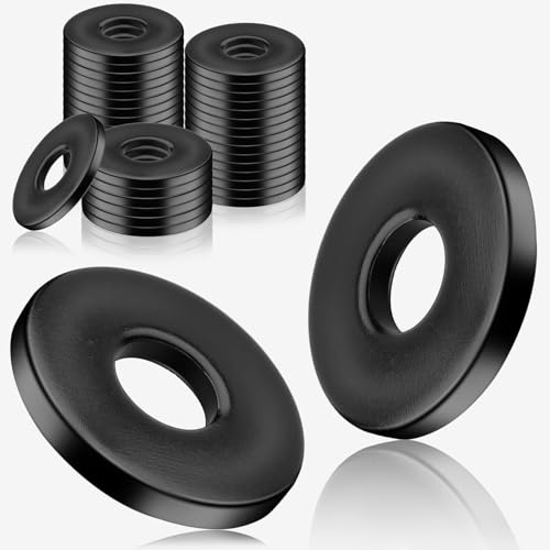 Juego de 30 arandelas M4 negras de acero inoxidable DIN 9021 A2 V2A, arandelas de carrocería, grandes planas, para tornillos, tuercas, varilla roscada