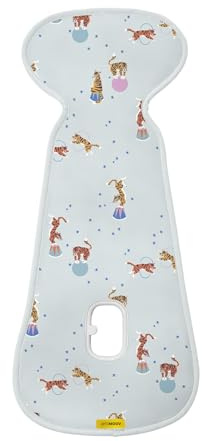 Aeromoov - Cuscino per seggiolino Air Layer - Inserto per seggiolino auto o passeggino - Gruppo B - Rivestimento estivo anti-scherzo - Cotone biologico - Circus Tigers