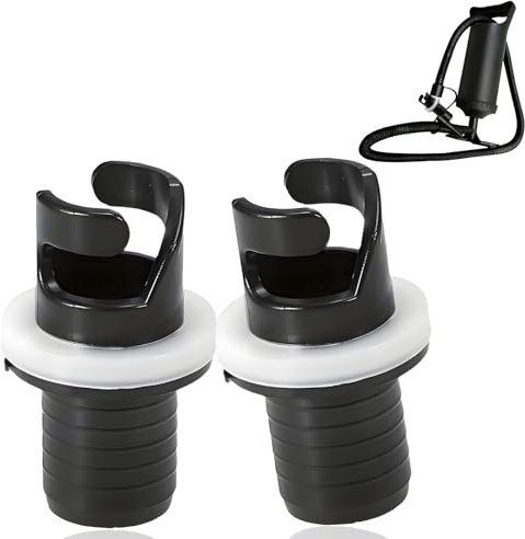AHRLIC 2Pcs Universal Inflatable Boat Kayak Pump Hose Adapters, Durable Plastic H-R Valve Connector Set for SUP Paddle Board Airbed Raft Float Mat Tent and Water Sports Accessories