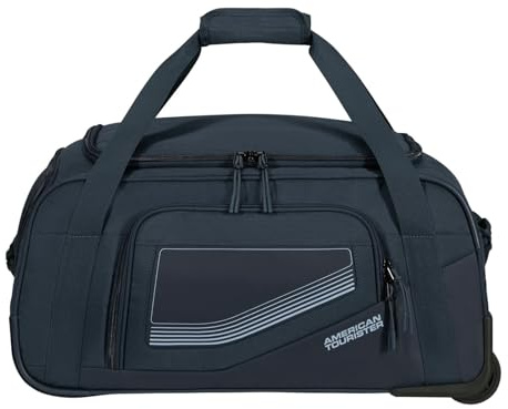 American Tourister City Racer - Maleta 55cm/50L - Ruedas, Compartimento Zapatos, múltiples Espacios - Impermeable, Funda Inteligente, Robusta - Azul (Azul Marino)
