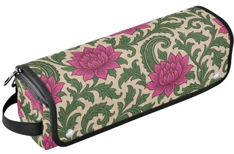 Sac de voyage pour outils de coiffure pour femme avec tapis amovible résistant à la chaleur, étui de transport portable pour fers plats, lisseurs, fers à friser - Motif fer à cheval vintage